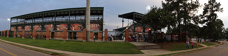 Exterior of Augusta's Lake Olmstead Stadium