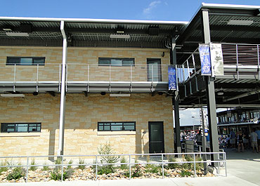 The buildings that house Werner Park's suites were built with native limestone