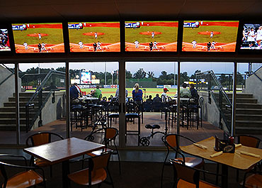 View from the Three Rivers Club restaurant in State Mutual Stadium