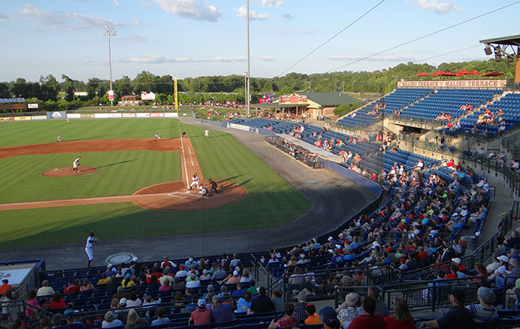 A look at the right side of State Mutual Stadium in Rome