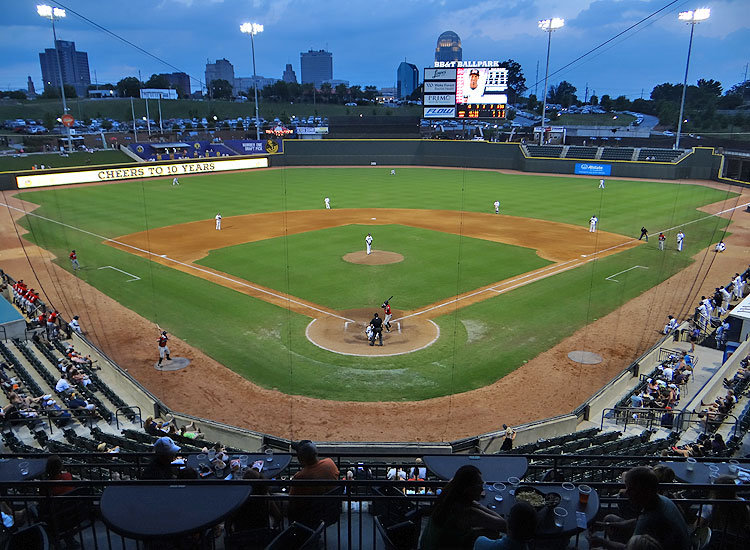 BB&T Ballpark and the Winston-Salem skyline