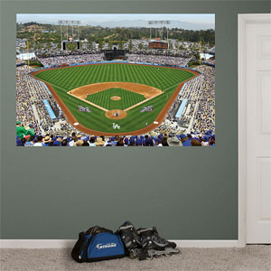 Dodger Stadium mural on wall