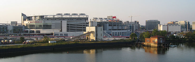 Nationals Park was built on the shores of the Anacostia River