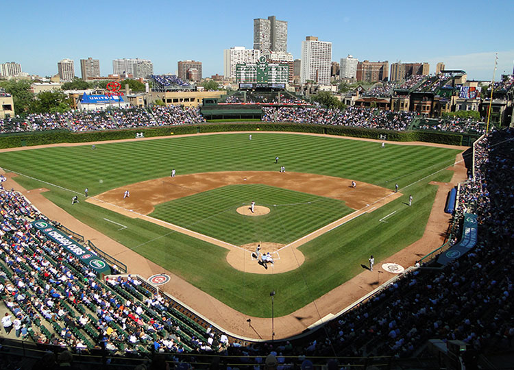 Wrigley Field and outfield skyline