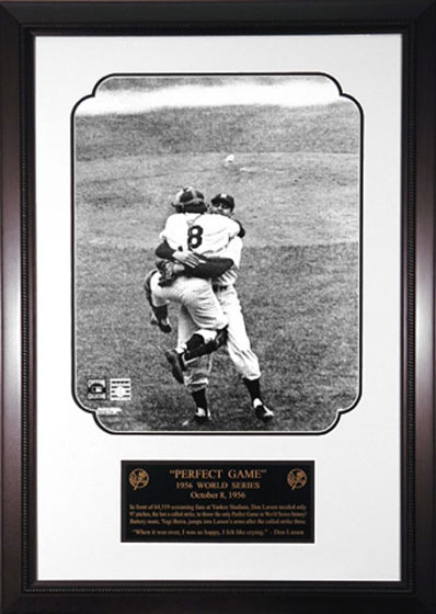 Don Larsen and Yogi Berra celebrate perfect game