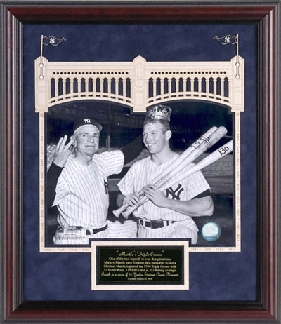 Mickey Mantle celebrates winning the 1956 Triple Crown