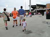 Entering ballpark