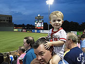 Stretching in the middle of the 7th inning