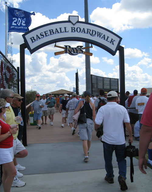 Left field entrance to the Baseball Boardwalk