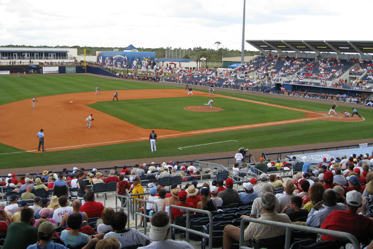 View from the upper grandstand at Charlotte Sports Park