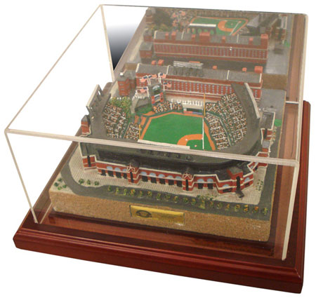 Camden Yards replica inside of display case