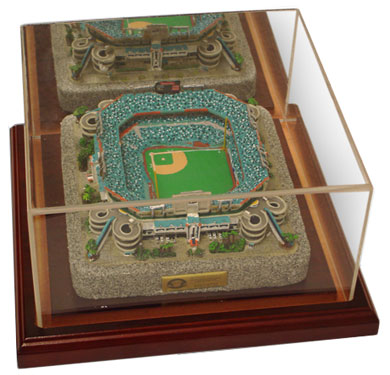 Dolphin Stadium replica inside of display case