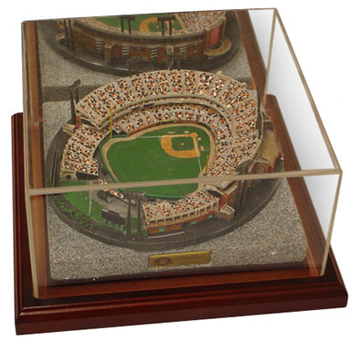 Memorial Stadium replica inside of display case