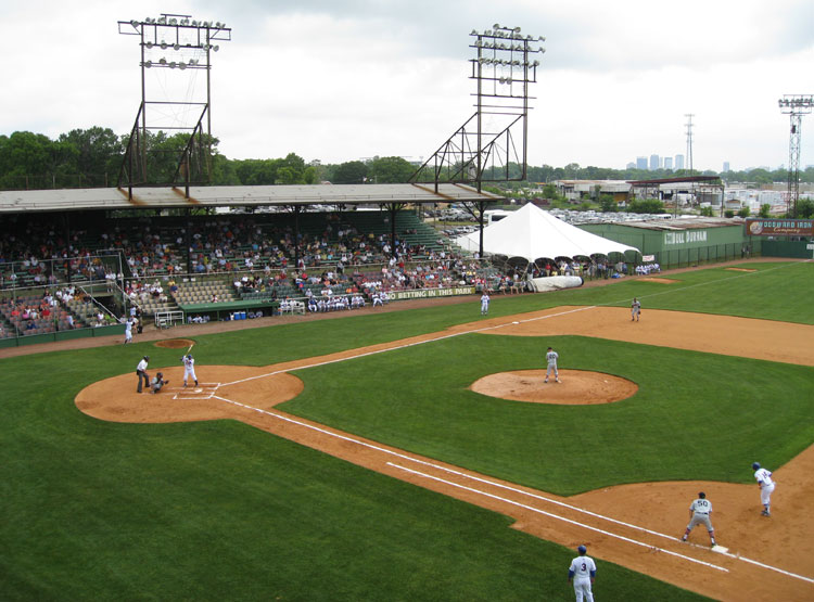 Rickwood Field is west of downtown Birmingham