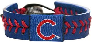 Cubs team color baseball seam bracelet