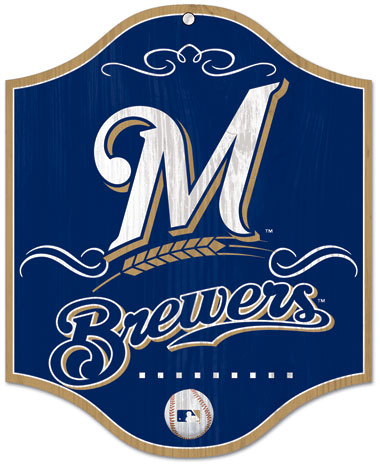 Milwaukee Brewers wood sign