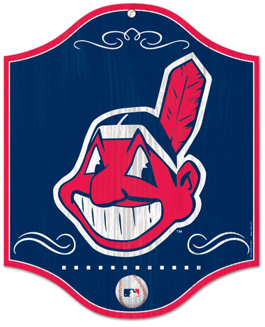 Cleveland Indians wood sign