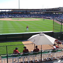 Fans can stand behind the bullpens at Bright House Field