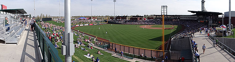 Panorama view of Sloan Park in Mesa