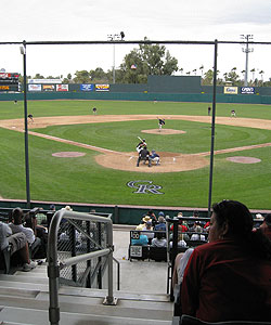 Even the backstop at Hi Corbett Field is old school