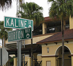 Kaline Drive intersects with Horton Way just outside of Joker Marchant Stadium