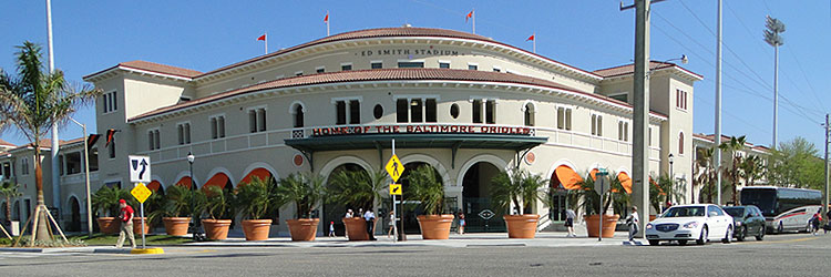 Ed Smith Stadium facade in 2011