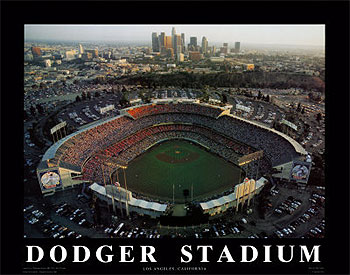 Dodger Stadium aerial poster