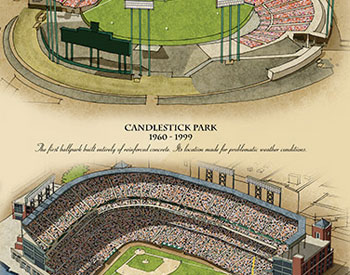 San Francisco ballpark art poster