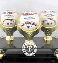 Texas Rangers acrylic baseball display cases