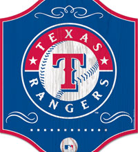 Texas Rangers wooden sign