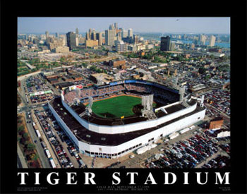 Tiger Stadium aerial poster