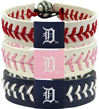 Detroit Tigers baseball seam bracelets