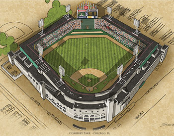 Comiskey Park illustration by Jeff Suntala